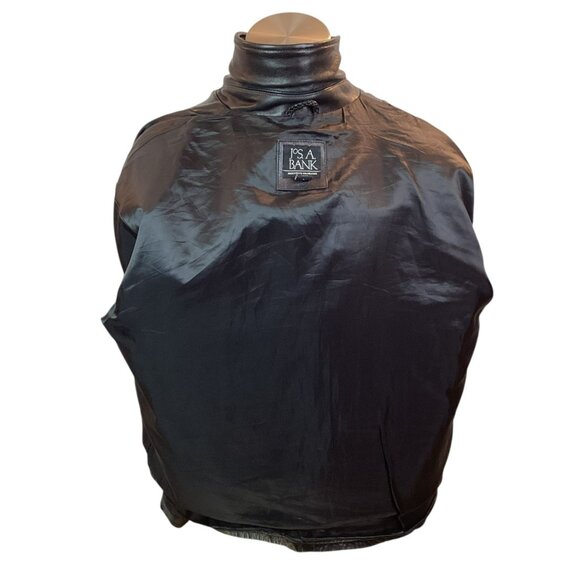 Jos. A. Bank Executive Collection Mens Large Leather Dress Jacket Black - Picture 6 of 10